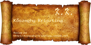 Kőszeghy Krisztina névjegykártya