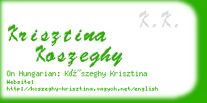 krisztina koszeghy business card